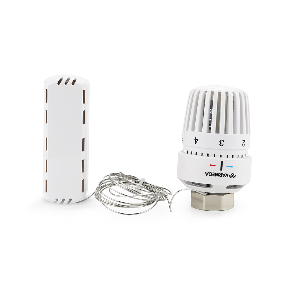 Термостатическая головка Varmega VM119 с выносным датчиком Белый